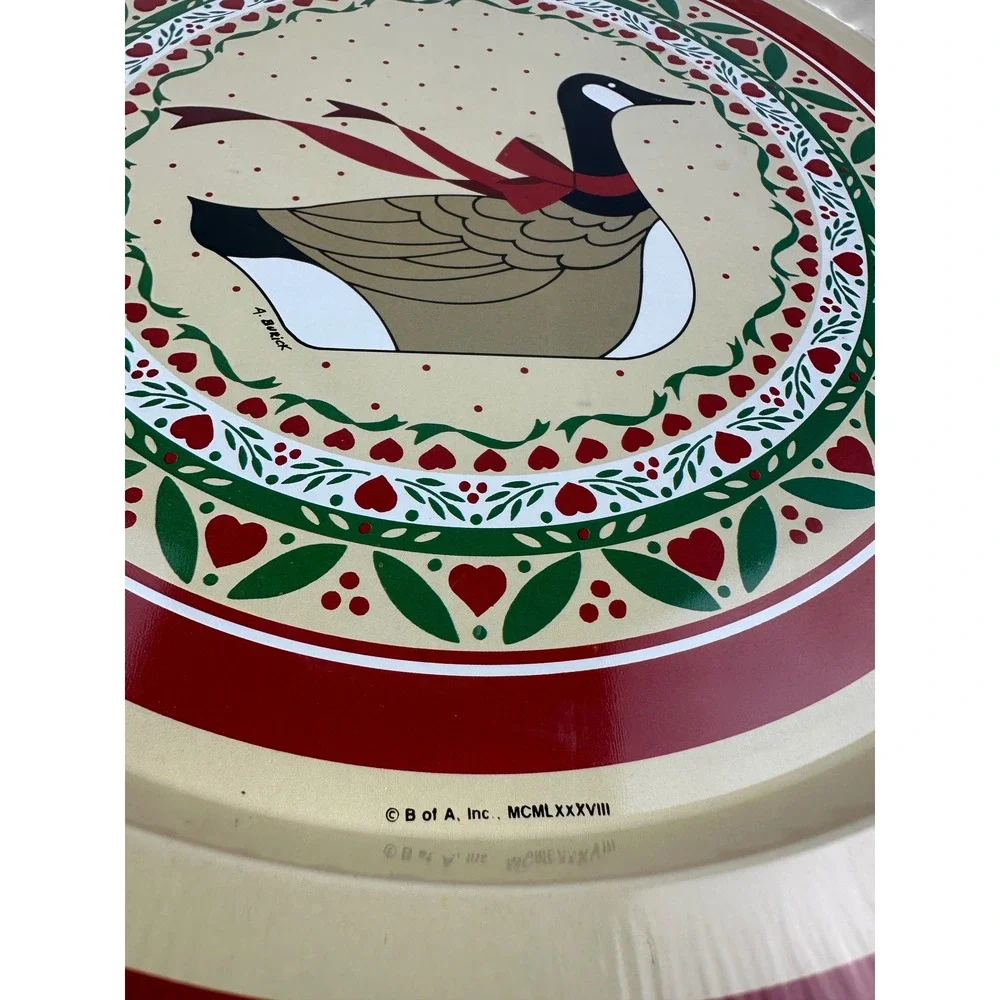 Vintage Goose Decorative Tin Serving Tray Country Farmhouse Kitchen Decor‎ 13in